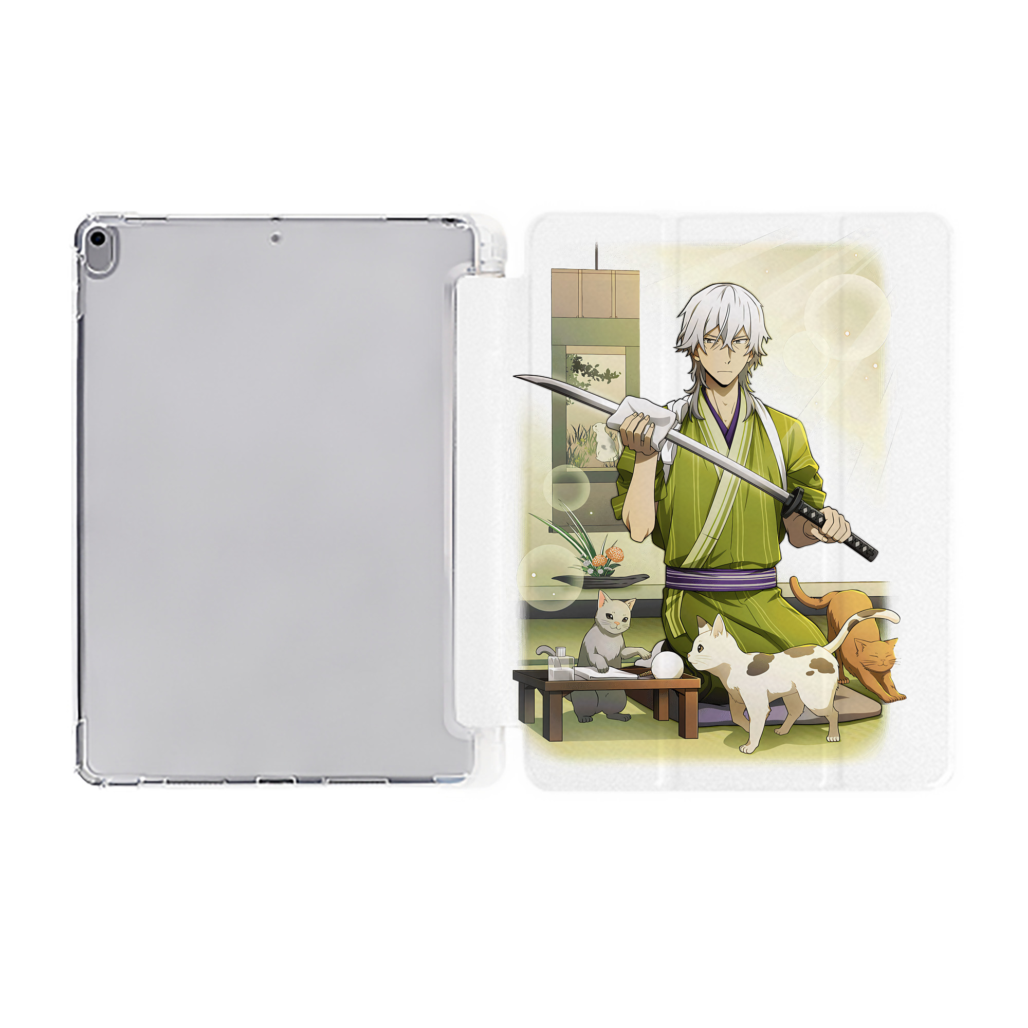 （画像用） 文豪ストレイドッグス Bungo Stray Dogs IPad ケース ペン収納付き 三つ折りスタンド PUレザー×シリコン 対応機種9.5/10.5/10.9インチ